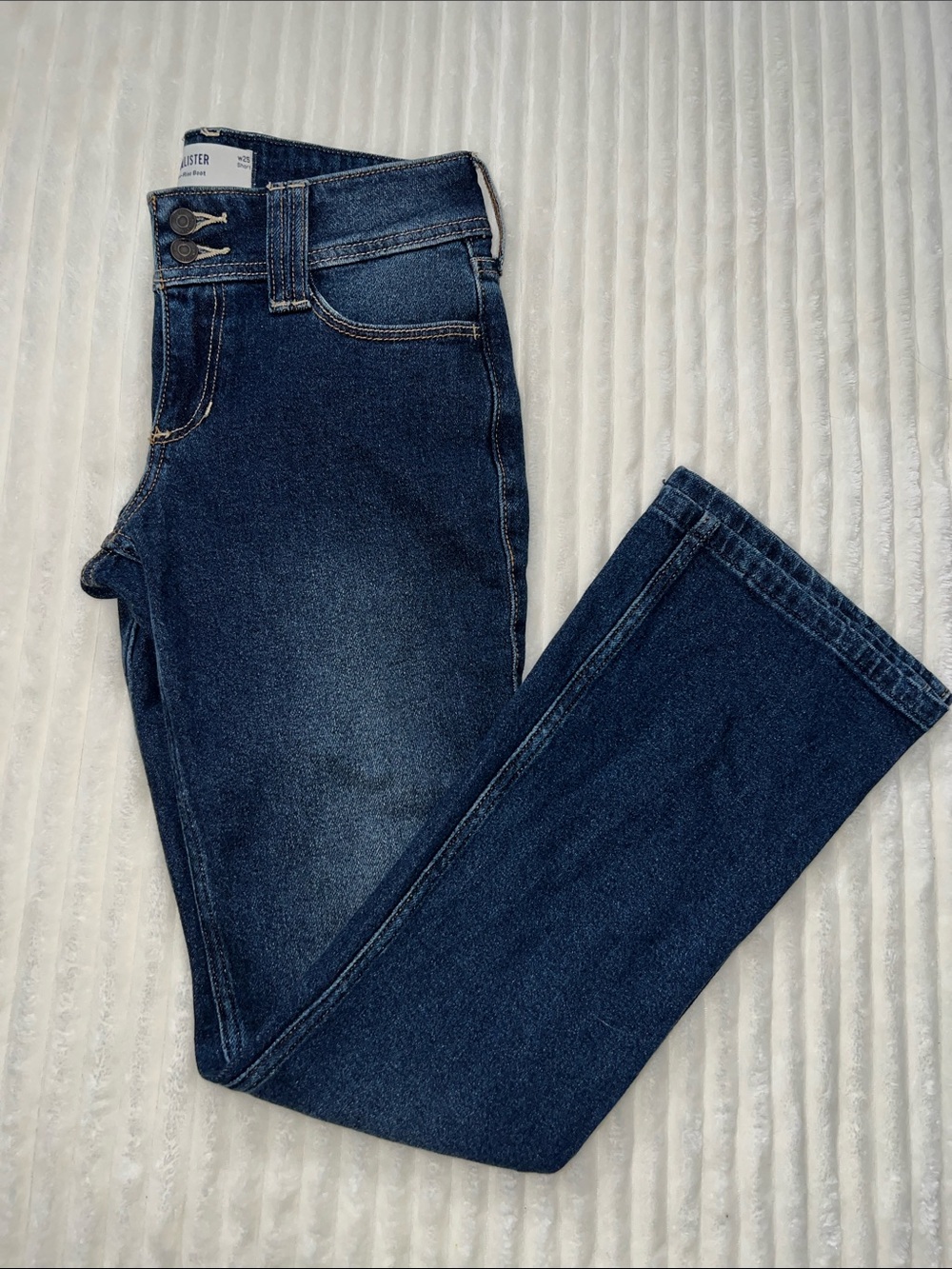 Hollister Dark Blue High-Rise Flare Jeans
